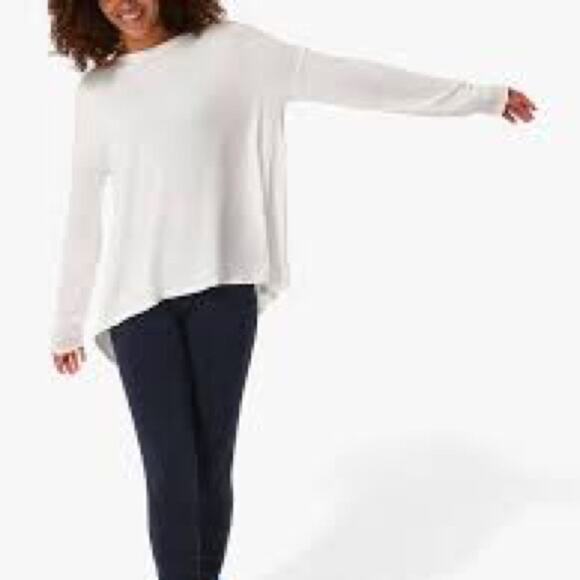 Sweaty Betty Easy Peazy Long Sleeve Crew Neck Shirt Top in Lily White Size XS - Picture 2 of 15